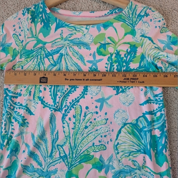 LILLY PULITZER Mini Sophie Dress Girls XL 12-14 Floral Ruffle Nautical Pink Blue - Picture 8 of 9